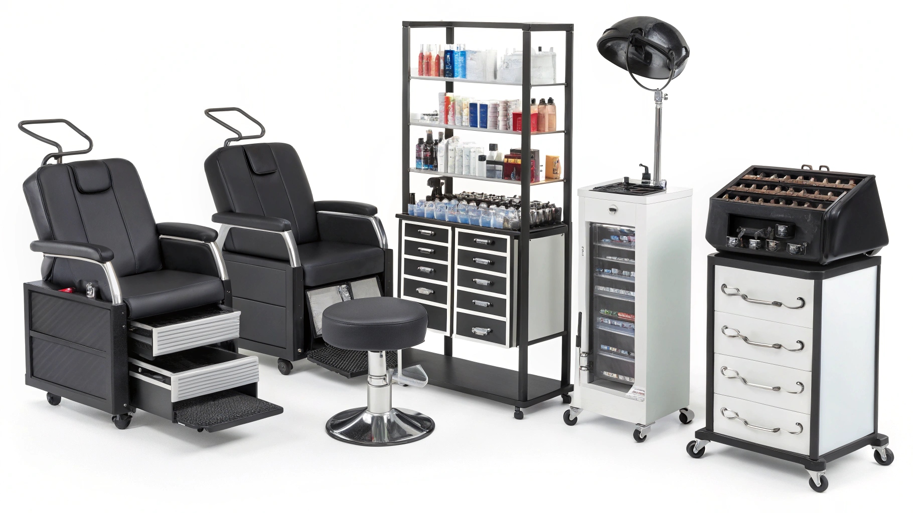 Collection of various beauty salon equipment
