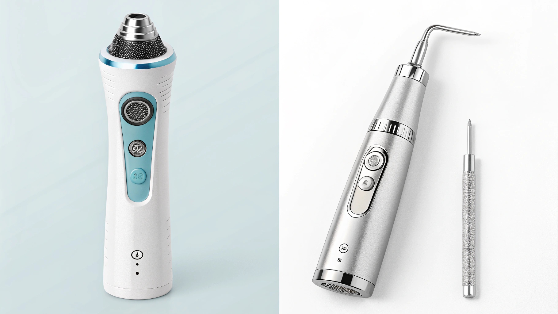 Side-by-side comparison: HydraFacial wand vs. manual extraction tool